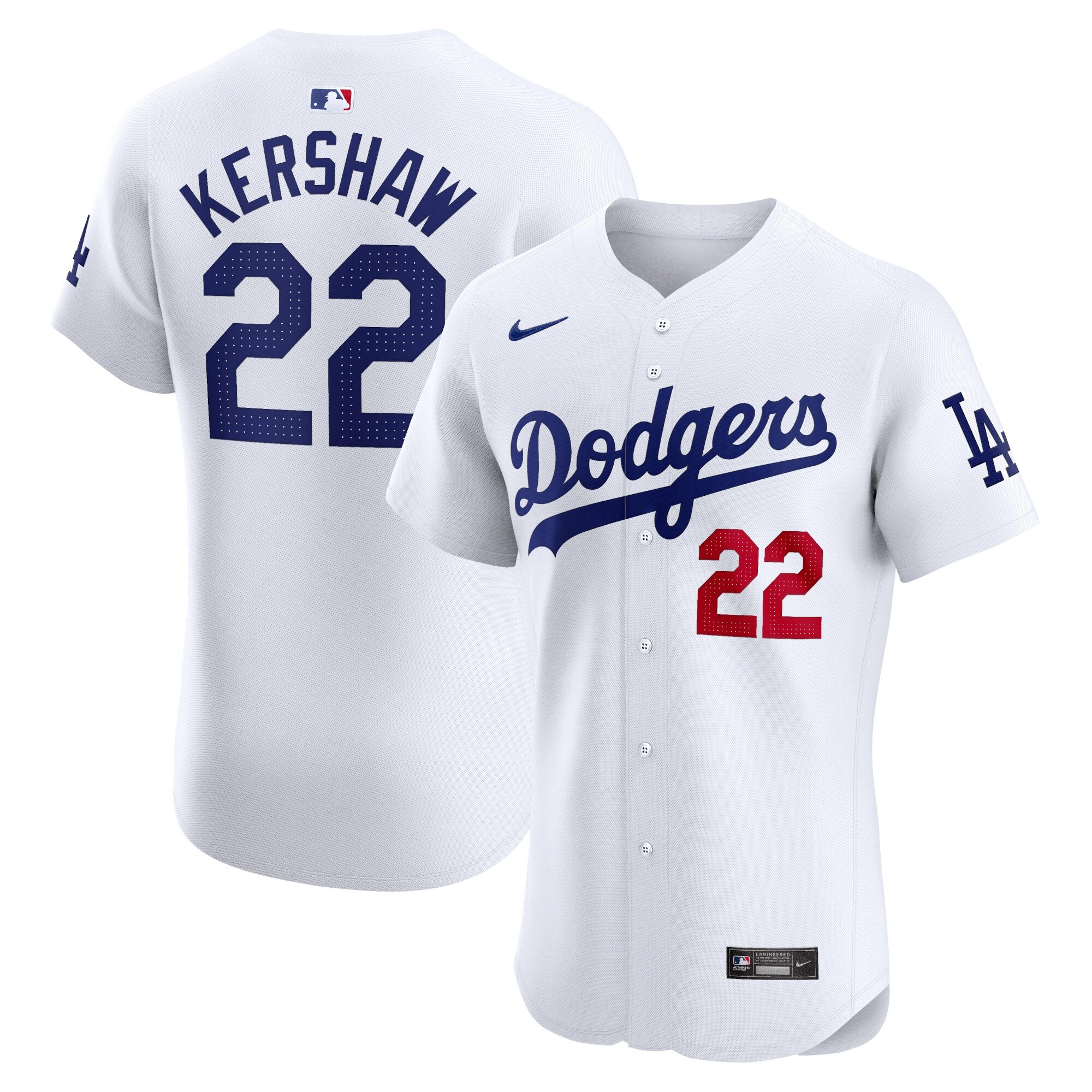 Men's Los Angeles Dodgers Clayton Kershaw White Home Elite Player Jersey