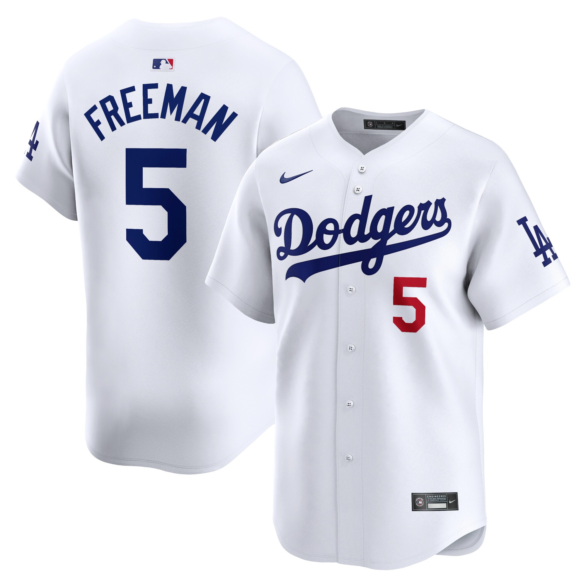 Men's Los Angeles Dodgers Freddie Freeman White Home Limited Player Jersey
