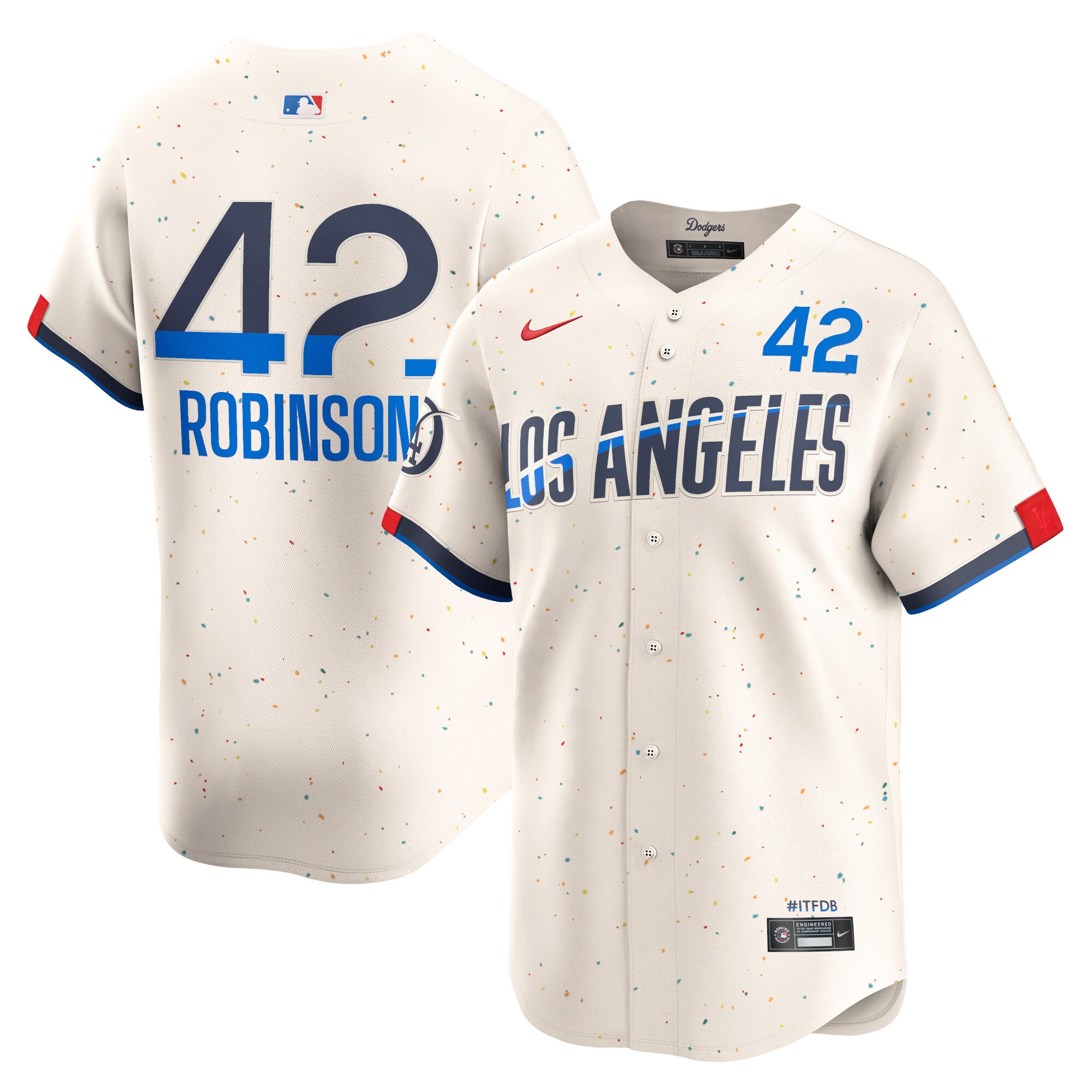 Men's Los Angeles Dodgers Jackie Robinson Cream 2024 City Connect Limited Player Jersey