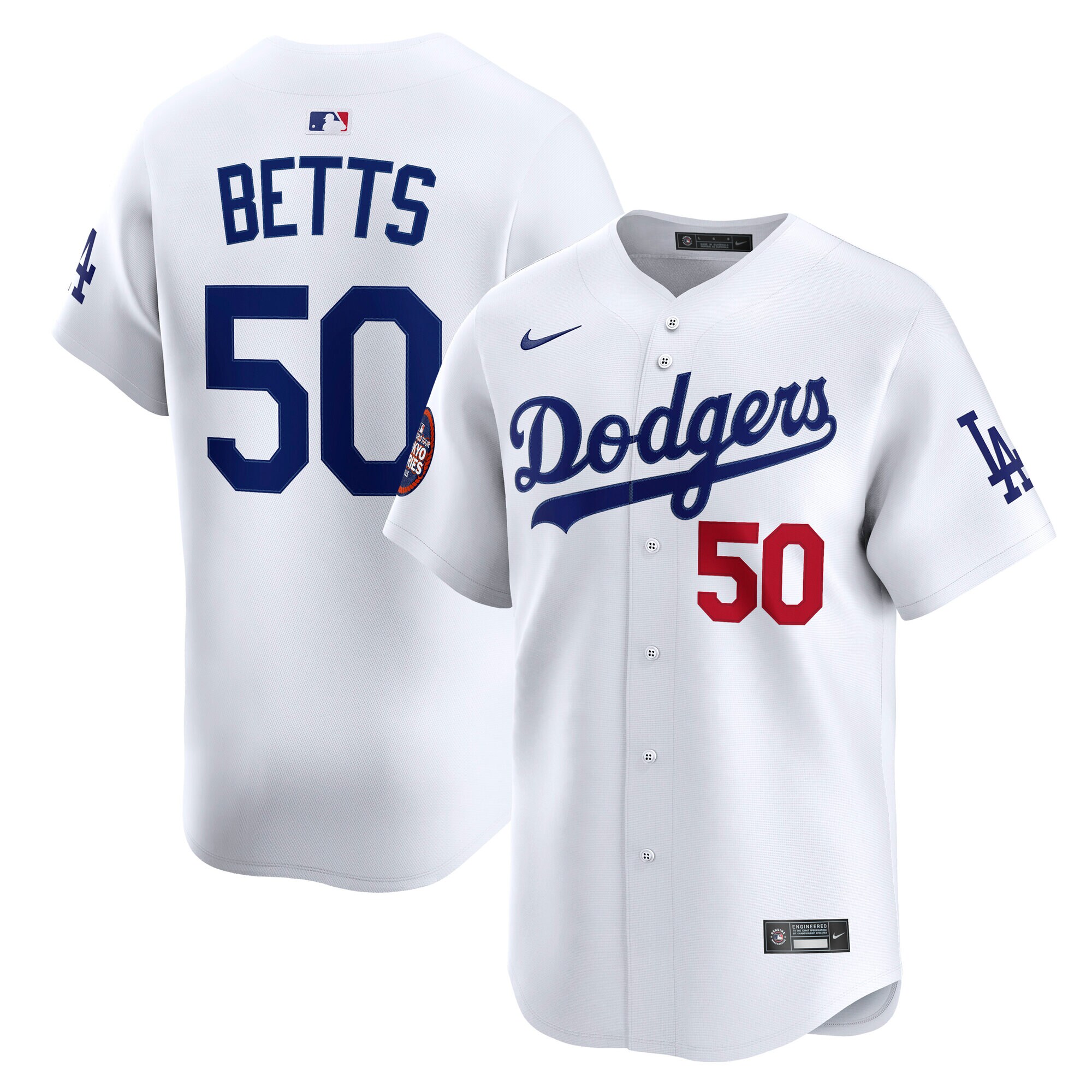 Men's Los Angeles Dodgers Mookie Betts White 2025 Mlb World Tour: Tokyo Series Home Limited Player Jersey