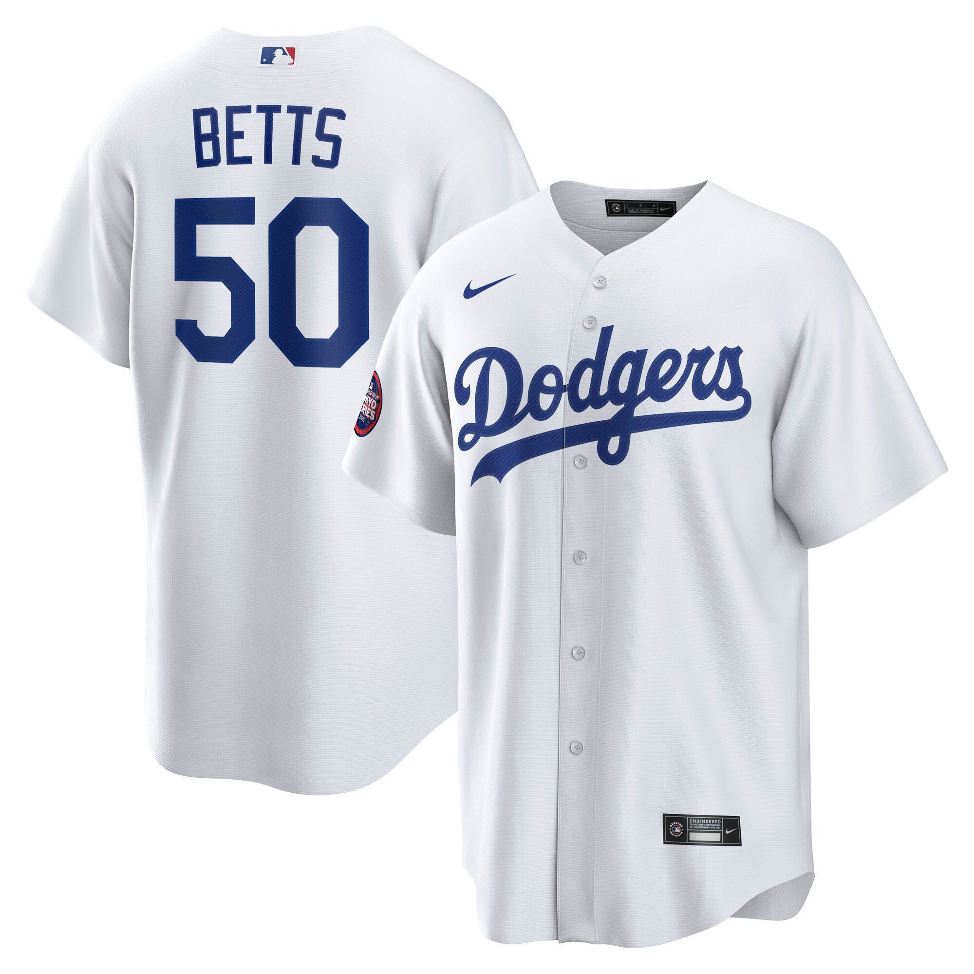 Men's Los Angeles Dodgers Mookie Betts White 2025 Mlb World Tour: Tokyo Series Home Player Jersey