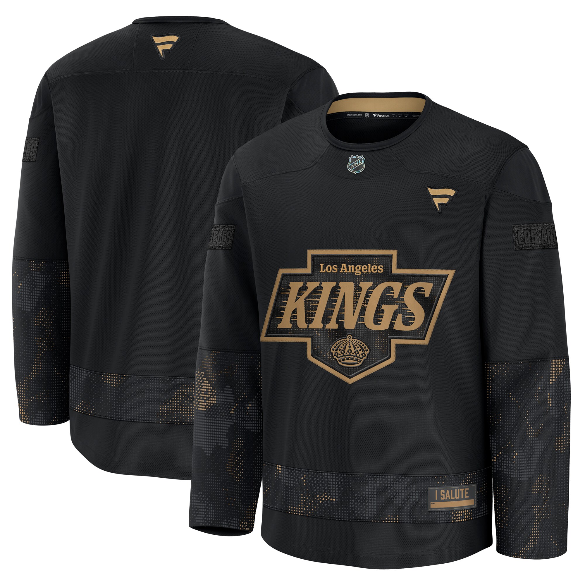 Men's Los Angeles Kings Black 2024 Military Appreciation Practice Jersey