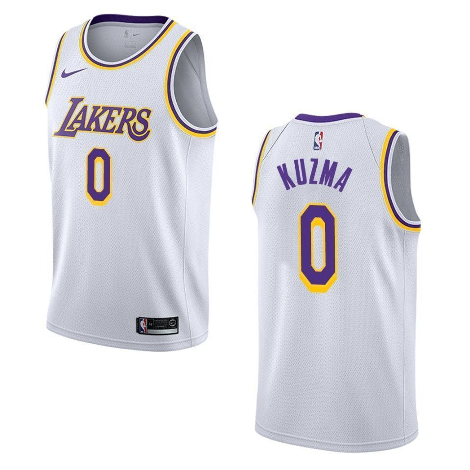 Men's Los Angeles Lakers 0 Kyle Kuzma Association Swingman Jersey - White