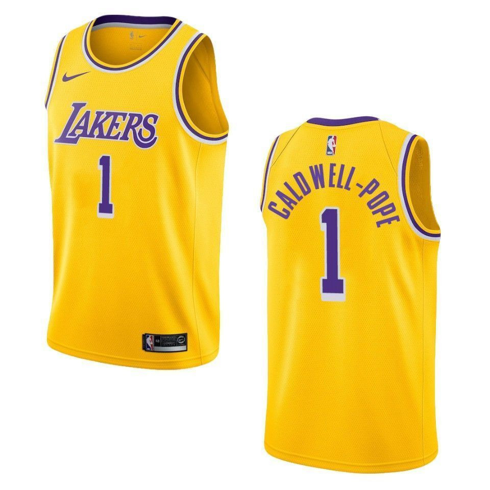 Men's Los Angeles Lakers 1 Kentavious Caldwell-pope Icon Swingman Jersey - Gold