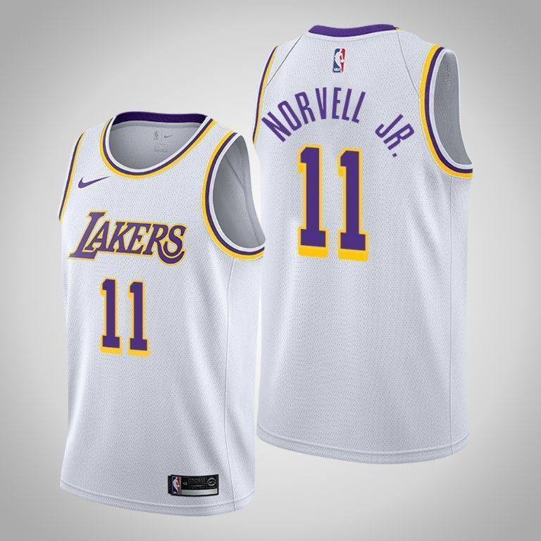 Men's Los Angeles Lakers 11 Zach Norvell Jr. Association Swingman Jersey - White