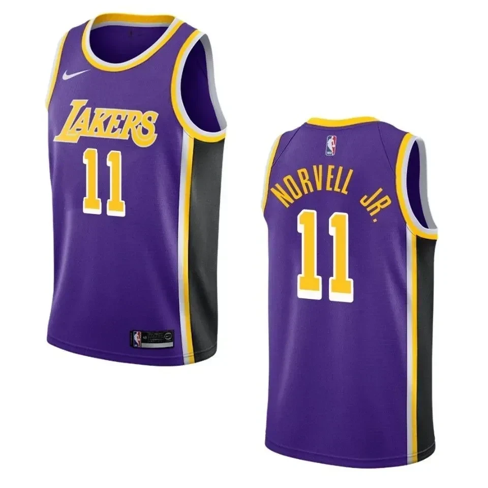 Men's Los Angeles Lakers 11 Zach Norvell Jr. Statement Swingman Jersey - Purple