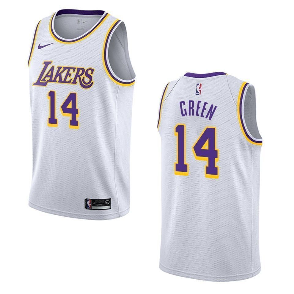 Men's Los Angeles Lakers 14 Danny Green Association Swingman Jersey - White