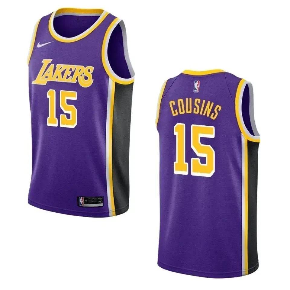Men's Los Angeles Lakers 15 Demarcus Cousins Statement Swingman Jersey - Purple