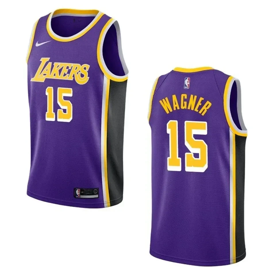 Men's Los Angeles Lakers 15 Moritz Wagner Statement Swingman Jersey - Purple