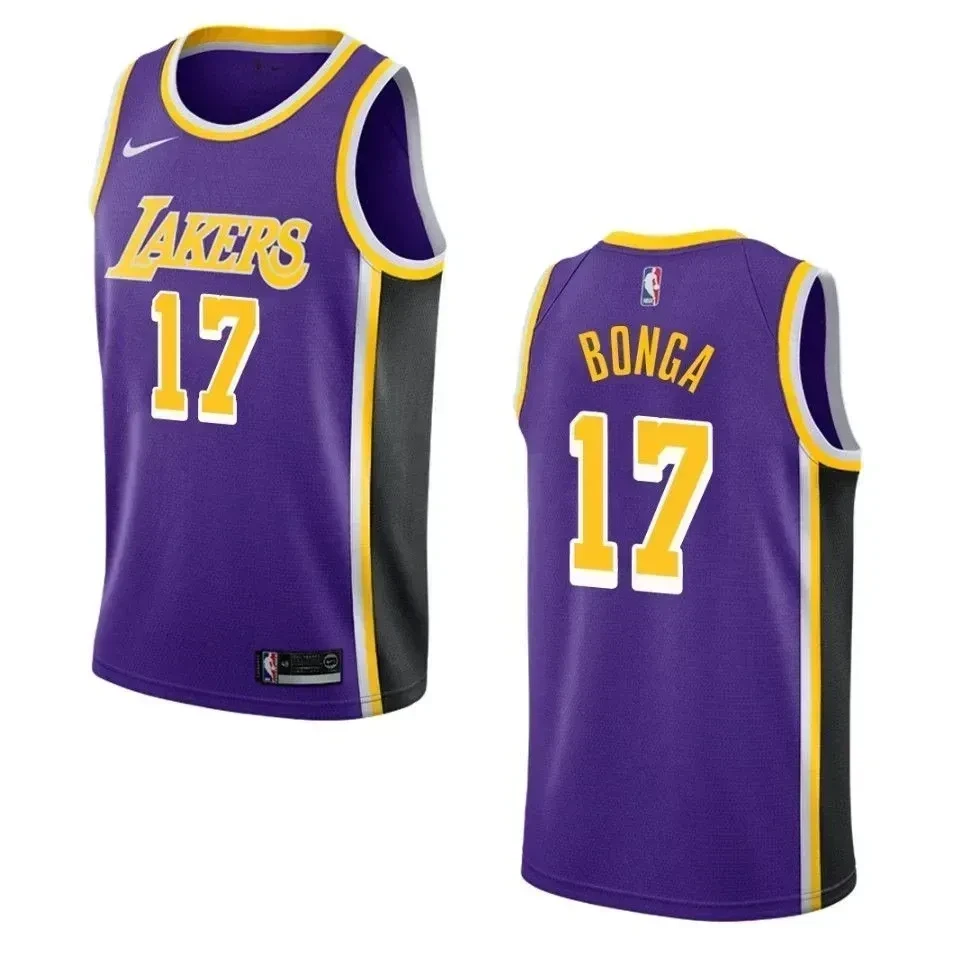 Men's Los Angeles Lakers 17 Isaac Bonga Statement Swingman Jersey - Purple