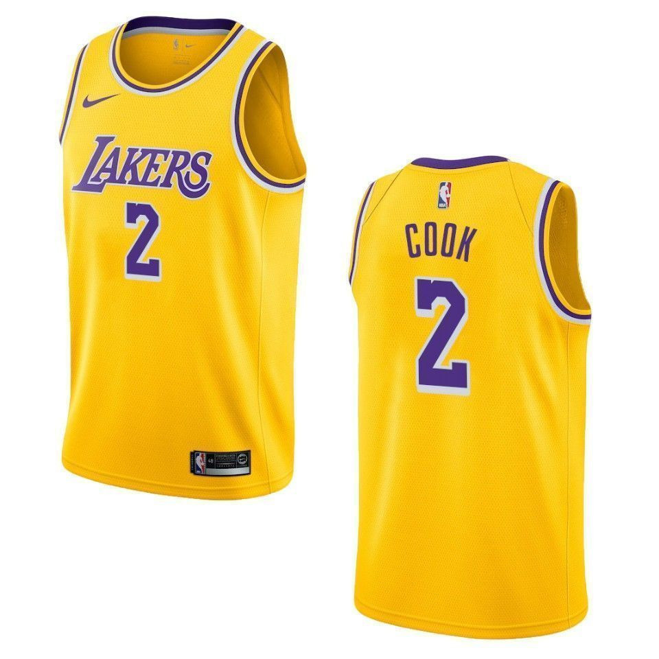 Men's Los Angeles Lakers 2 Quinn Cook Icon Swingman Jersey - Yellow