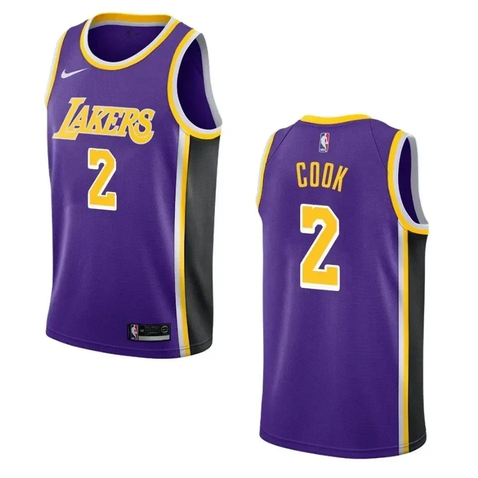 Men's Los Angeles Lakers 2 Quinn Cook Statement Swingman Jersey - Purple