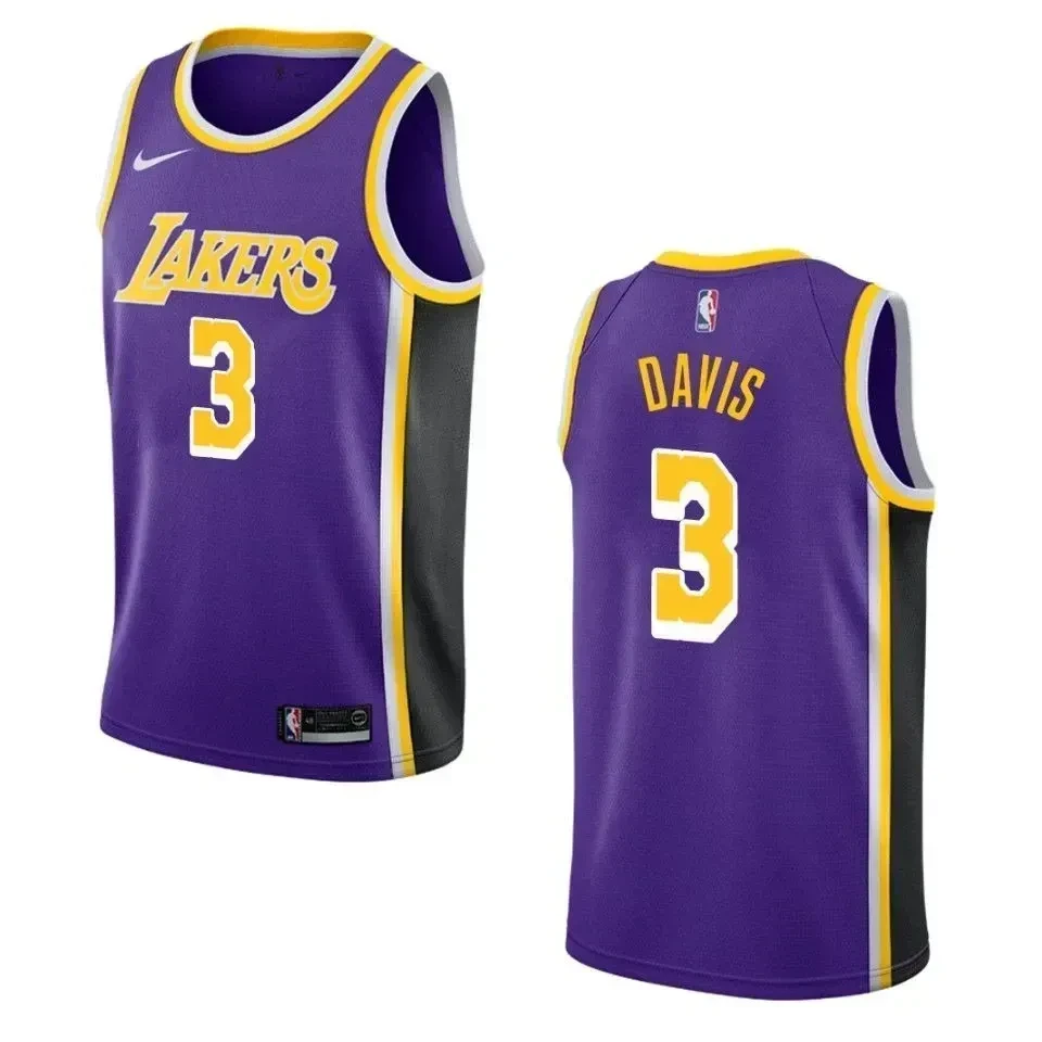 Men's Los Angeles Lakers 3 Anthony Davis Statement Swingman Jersey - Purple