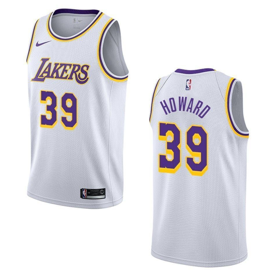 Men's Los Angeles Lakers 39 Dwight Howard Association Swingman Jersey - White