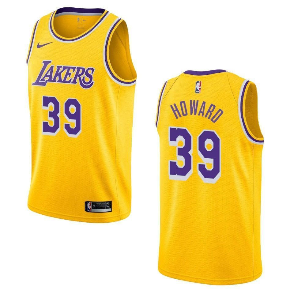 Men's Los Angeles Lakers 39 Dwight Howard Icon Swingman Jersey - Yellow