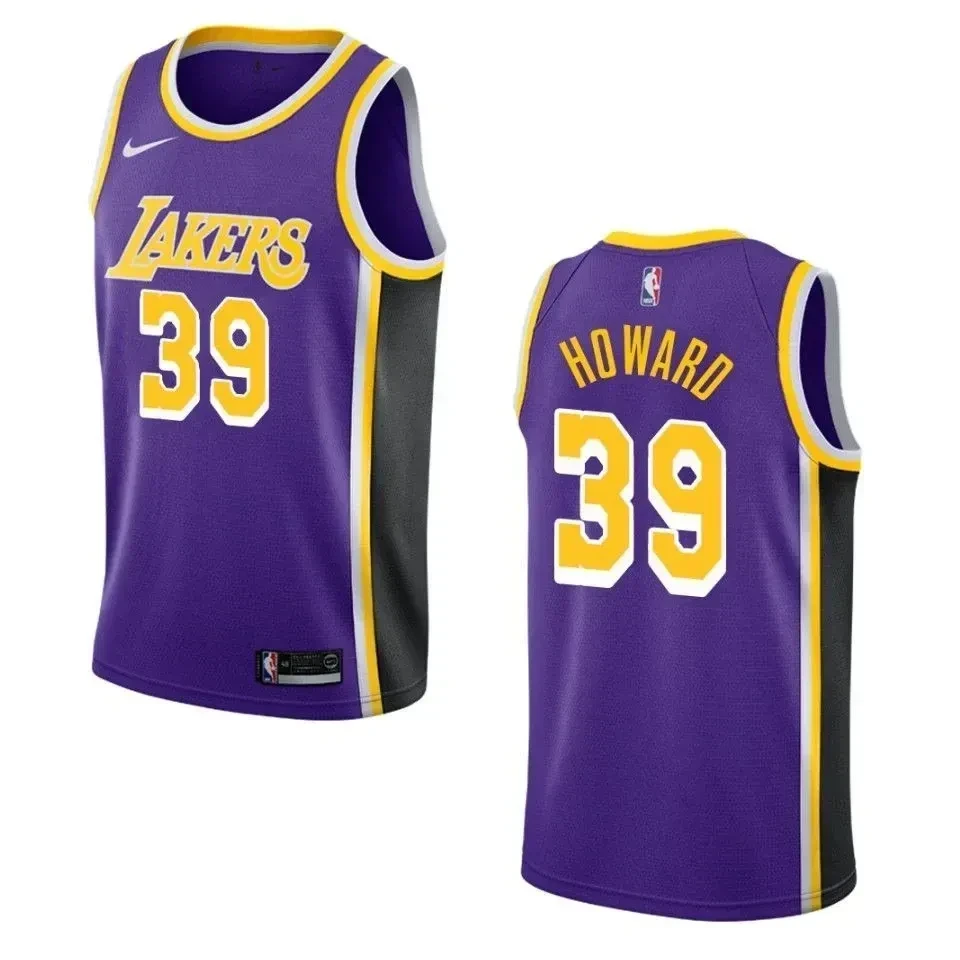 Men's Los Angeles Lakers 39 Dwight Howard Statement Swingman Jersey - Purple