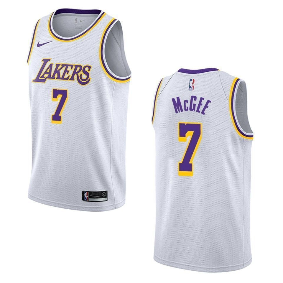 Men's Los Angeles Lakers 7 Javale Mcgee Association Swingman Jersey - White