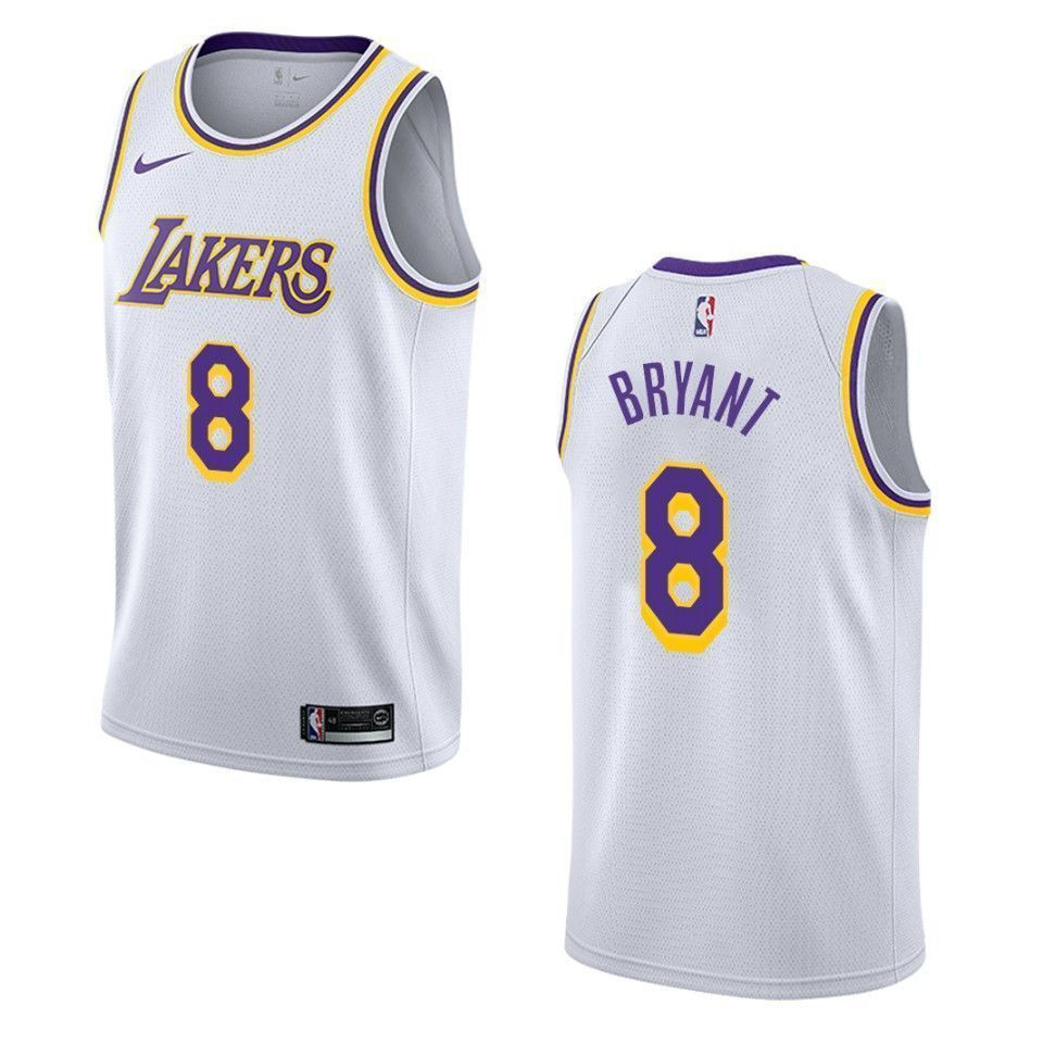 Men's Los Angeles Lakers 8 Kobe Bryant Association Swingman Jersey - White