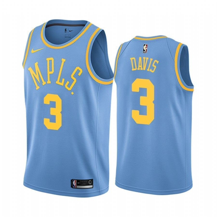 Men's Los Angeles Lakers Anthony Davis 3 Blue Classic Jersey