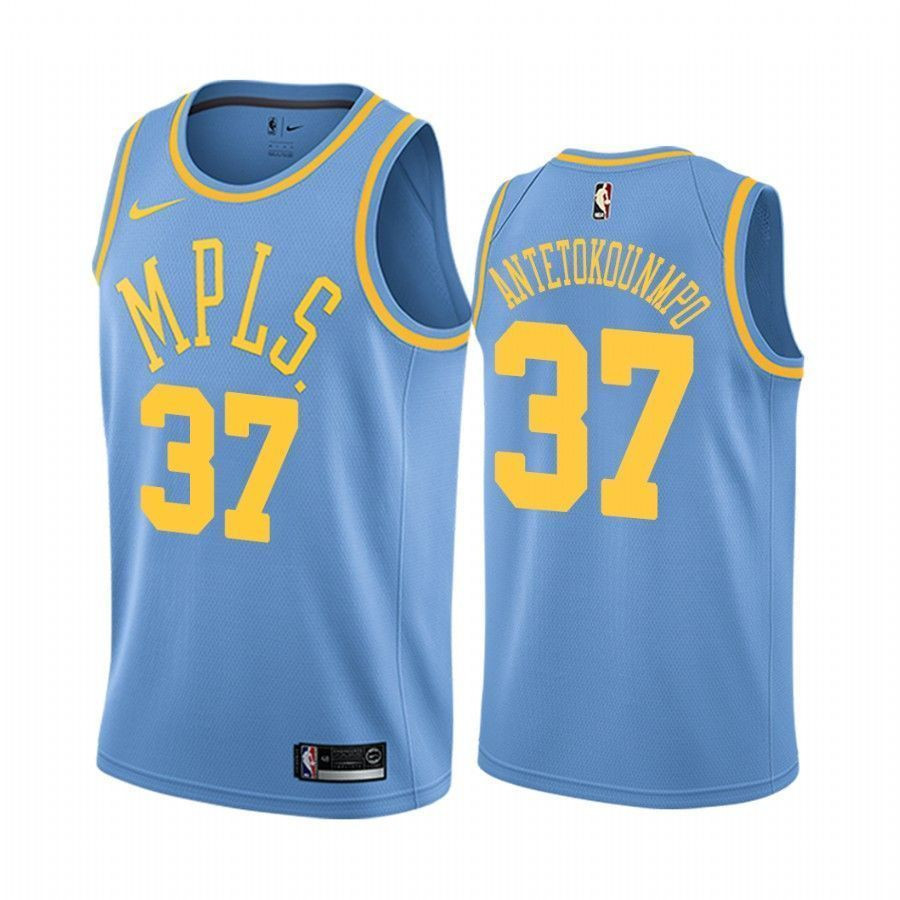 Men's Los Angeles Lakers Kostas Antetokounmpo 37 Blue Classic Jersey