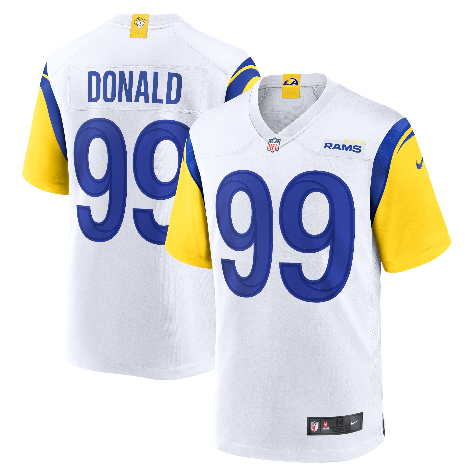 Men's Los Angeles Rams Aaron Donald White Alternate Game Jersey Js3722