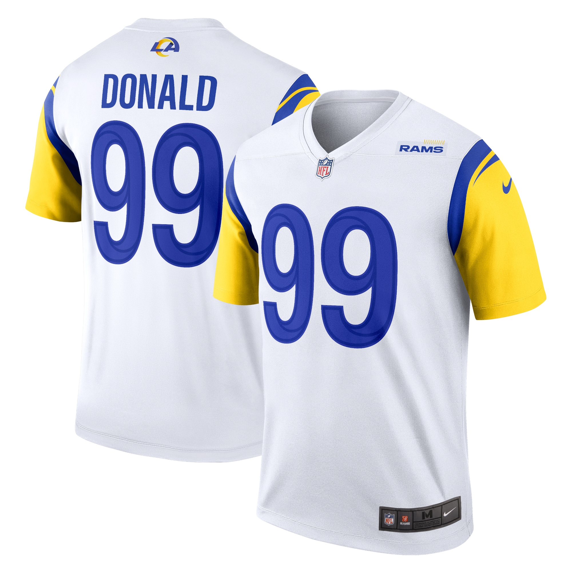 Men's Los Angeles Rams Aaron Donald White Alternate Legend Player Performance Top Js7635