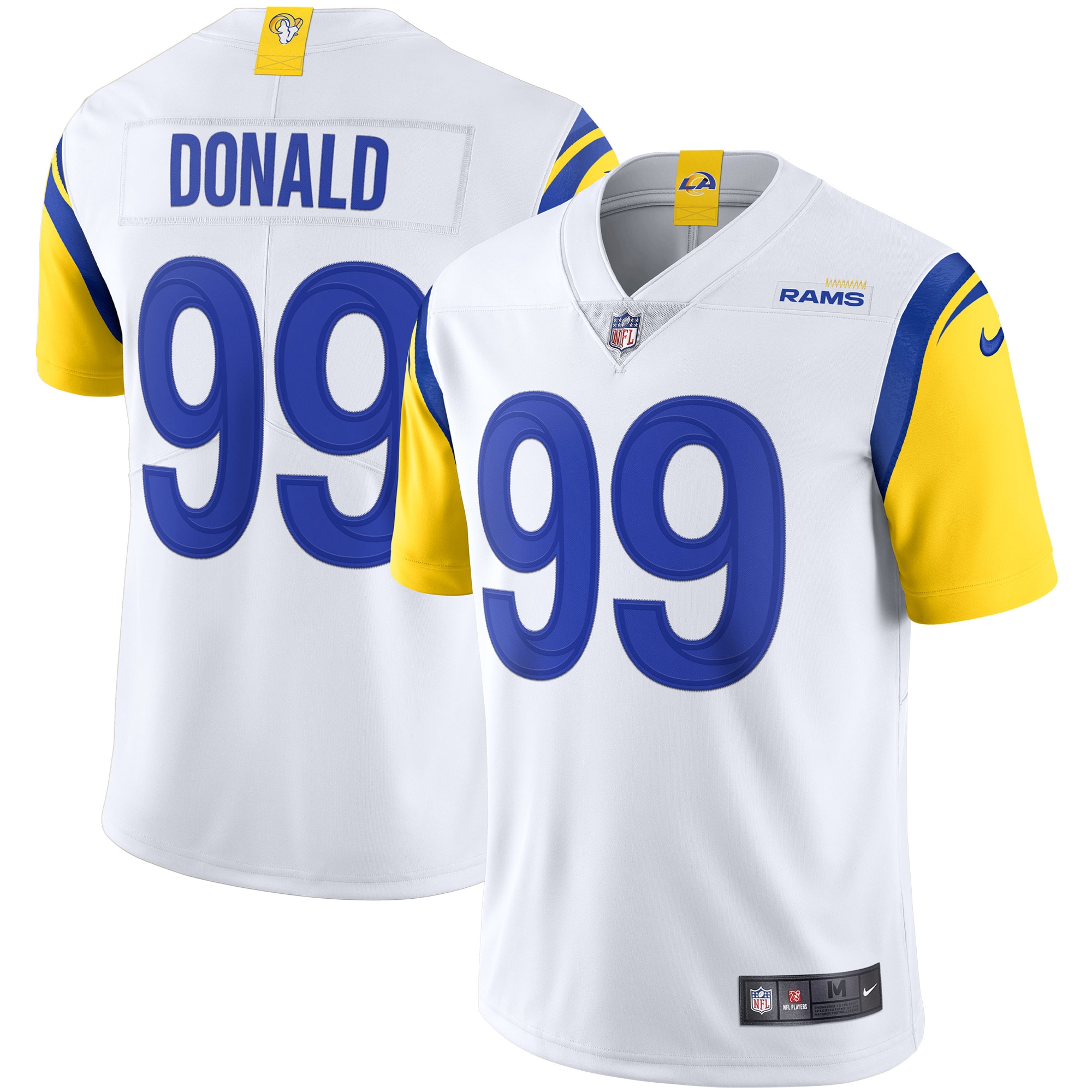Men's Los Angeles Rams Aaron Donald White Alternate Vapor Limited Jersey Js8280