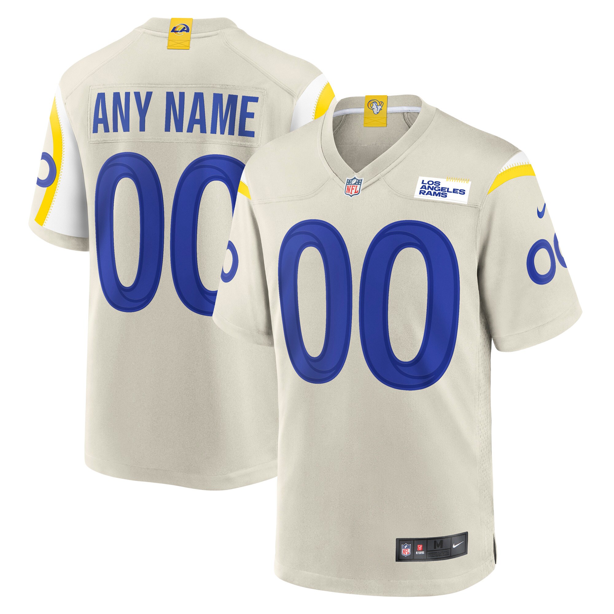 Men's Los Angeles Rams Bone Custom Game Jersey Js7757