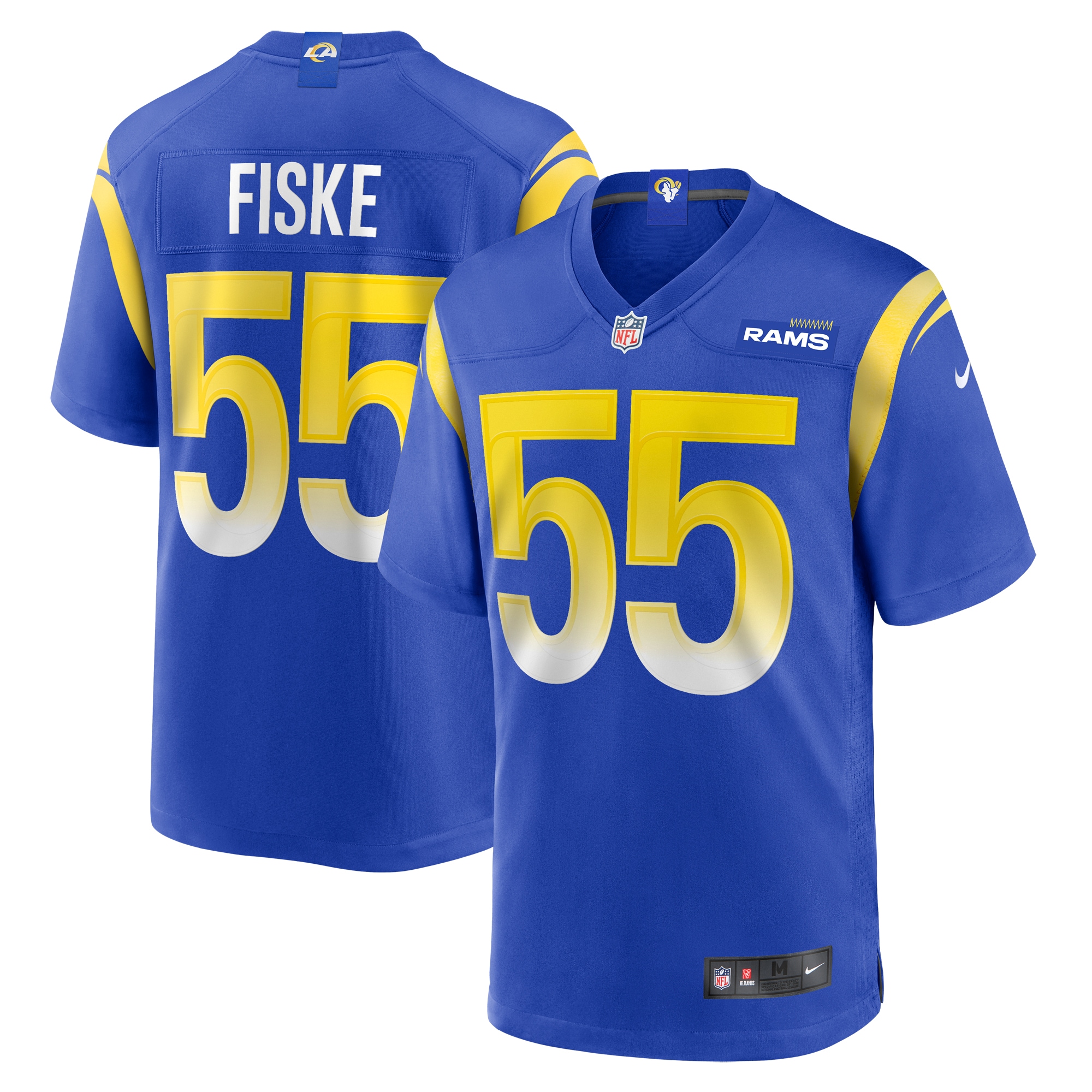 Men's Los Angeles Rams Braden Fiske Royal Team Game Jersey Js8821
