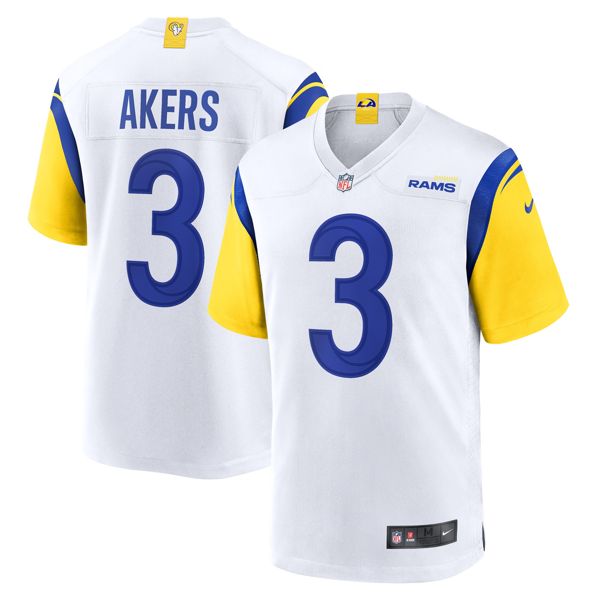 Men's Los Angeles Rams Cam Akers White Game Jersey Js4441