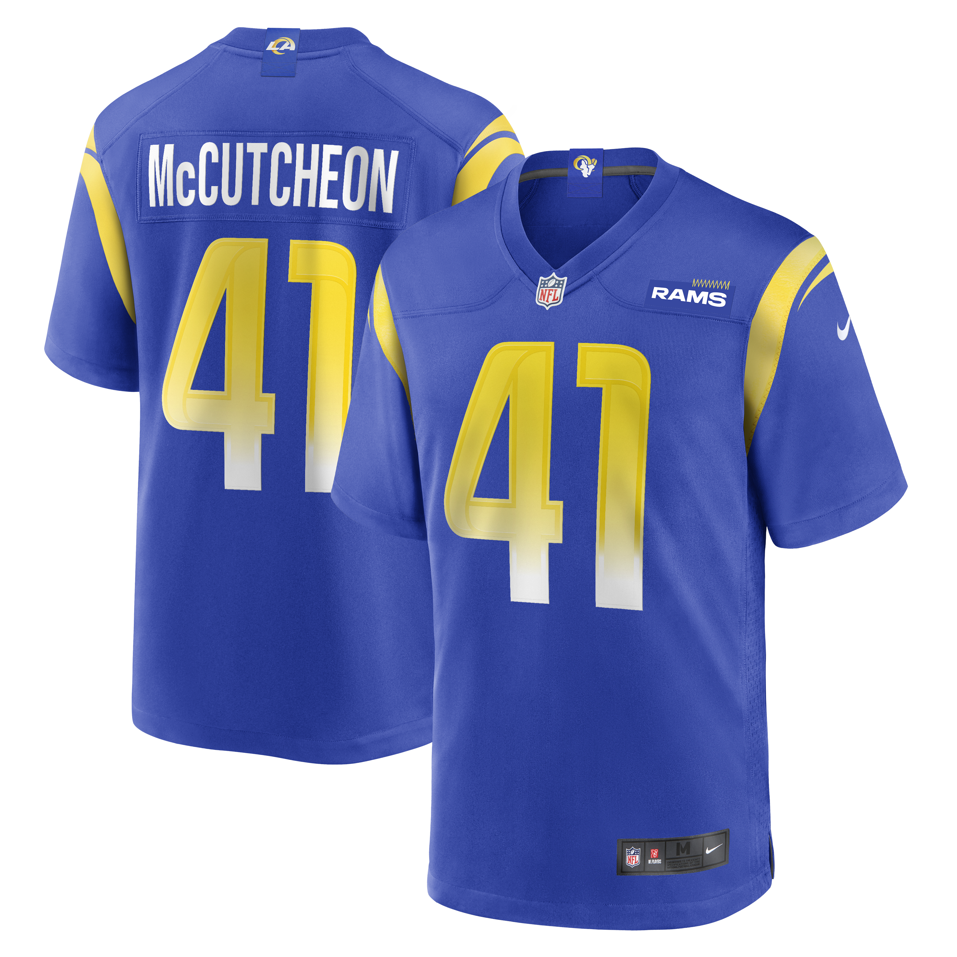Men's Los Angeles Rams Cameron Mccutcheon Royal Game Jersey Js4653