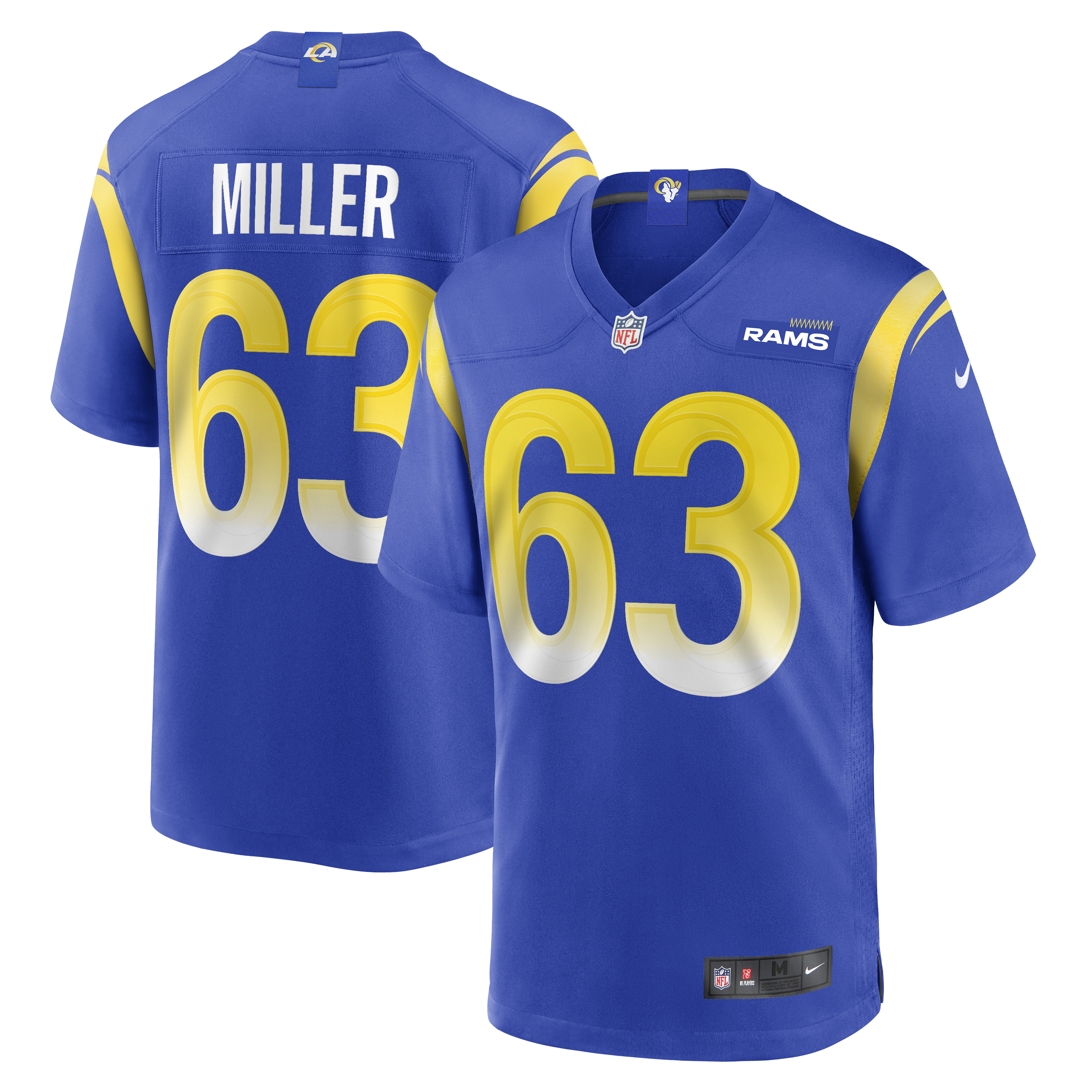 Men's Los Angeles Rams Grant Miller Royal Game Jersey Js7511
