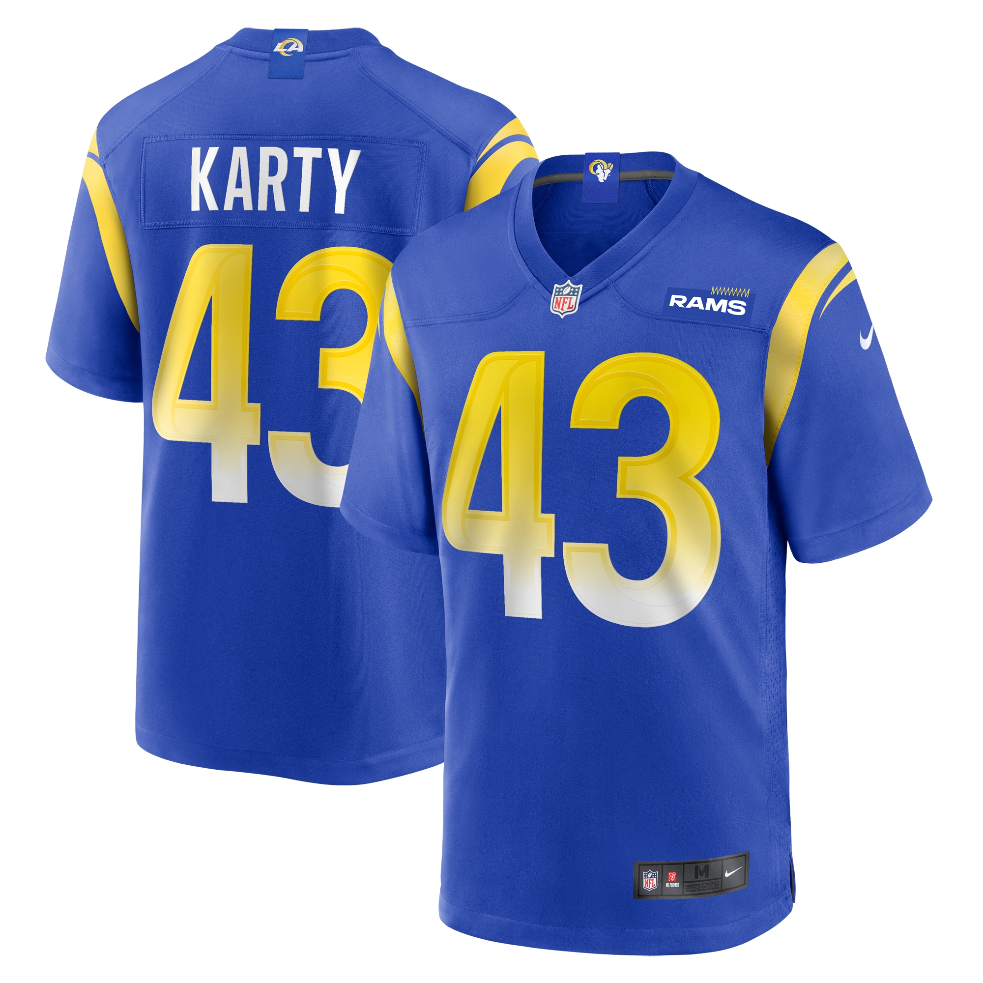 Men's Los Angeles Rams Joshua Karty Royal Team Game Jersey Js7548