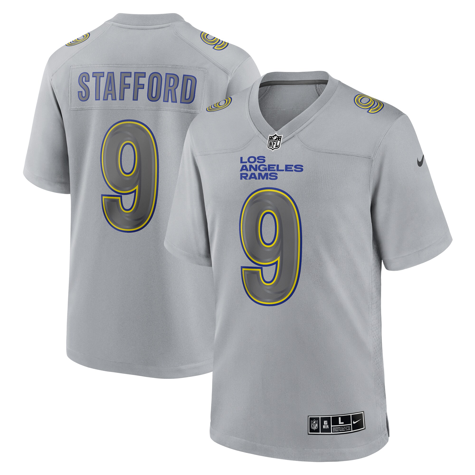 Men's Los Angeles Rams Matthew Stafford Gray Atmosphere Fashion Game Jersey Js8739