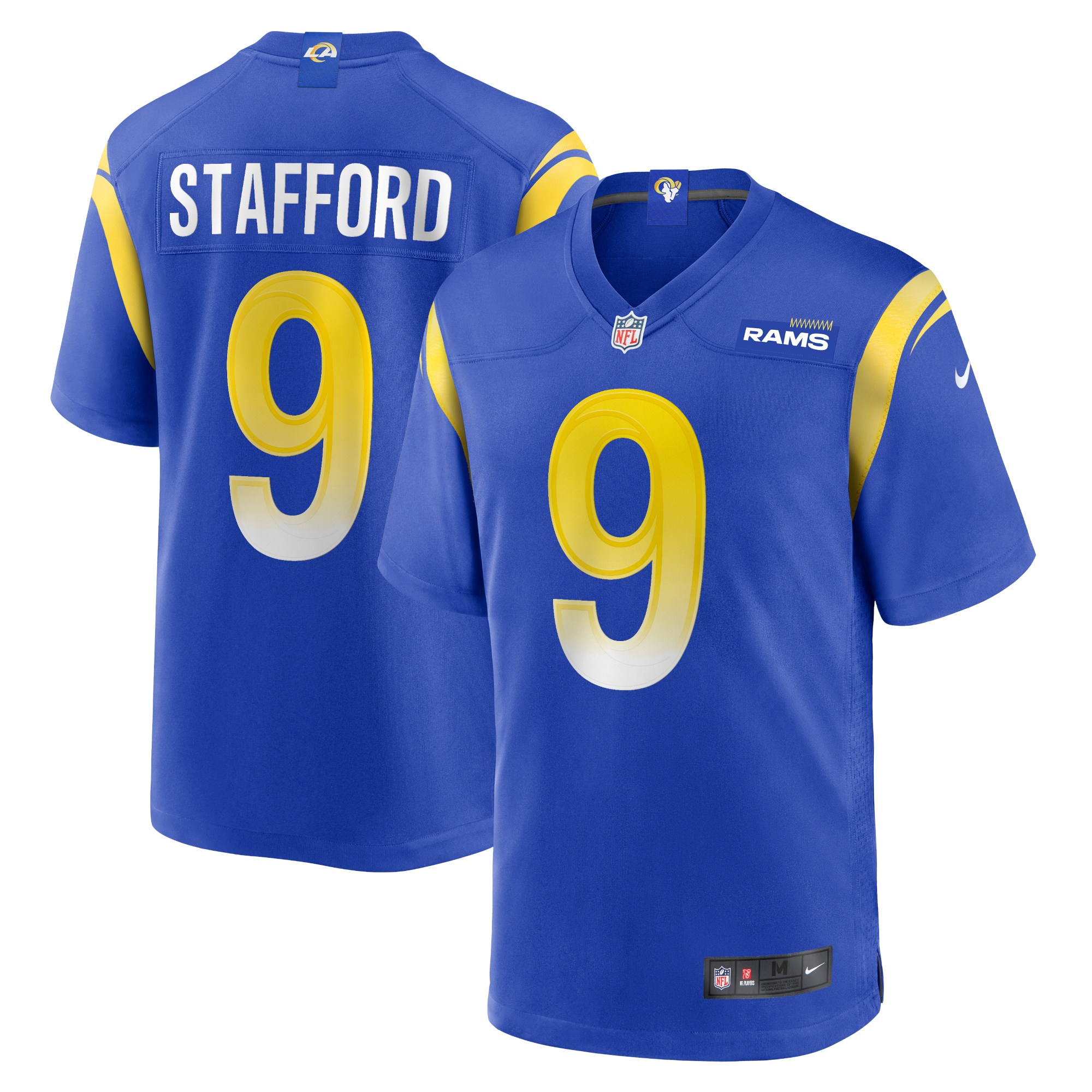 Men's Los Angeles Rams Matthew Stafford Royal Player Game Jersey Js2119