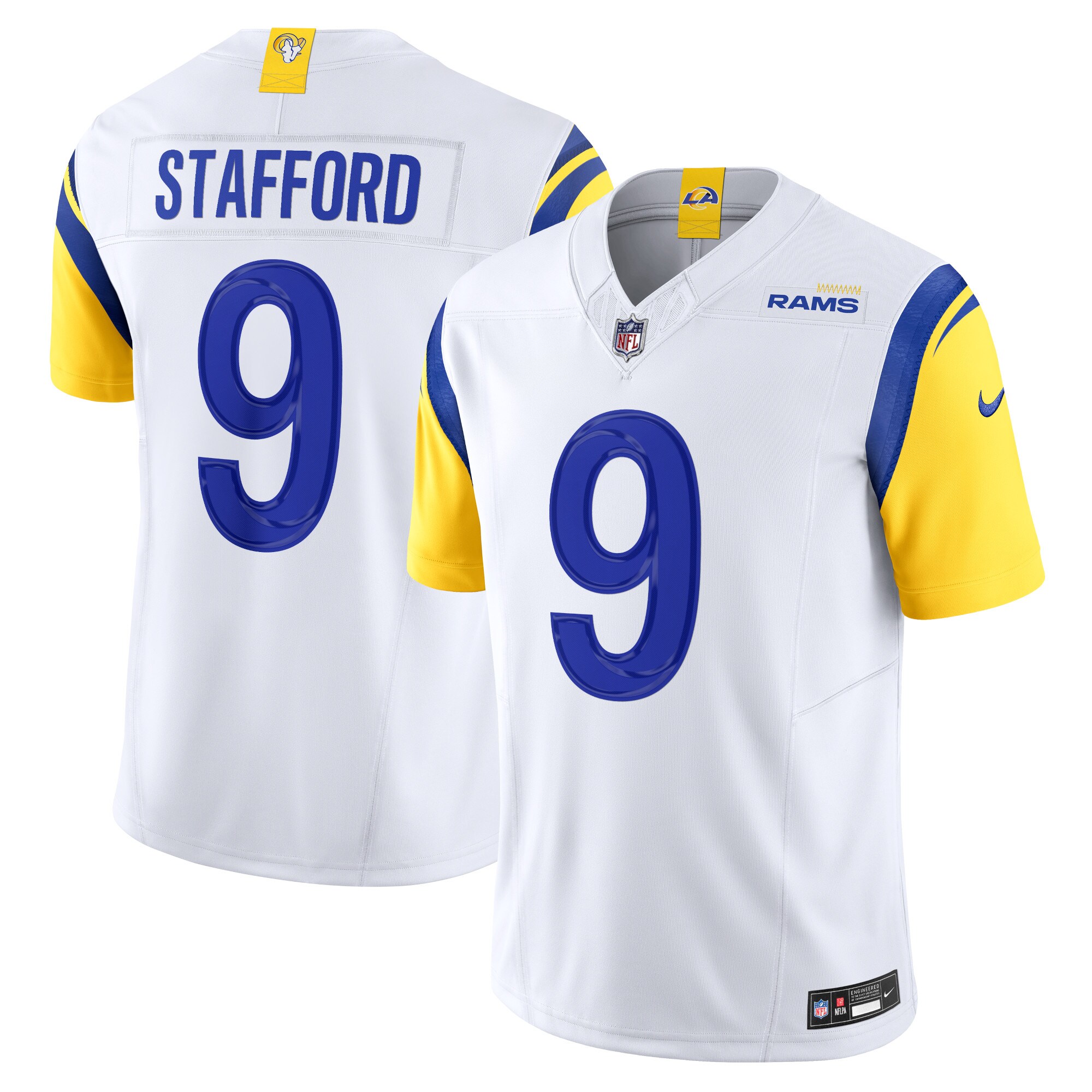 Men's Los Angeles Rams Matthew Stafford White Vapor F.u.s.e. Limited Jersey Js7536
