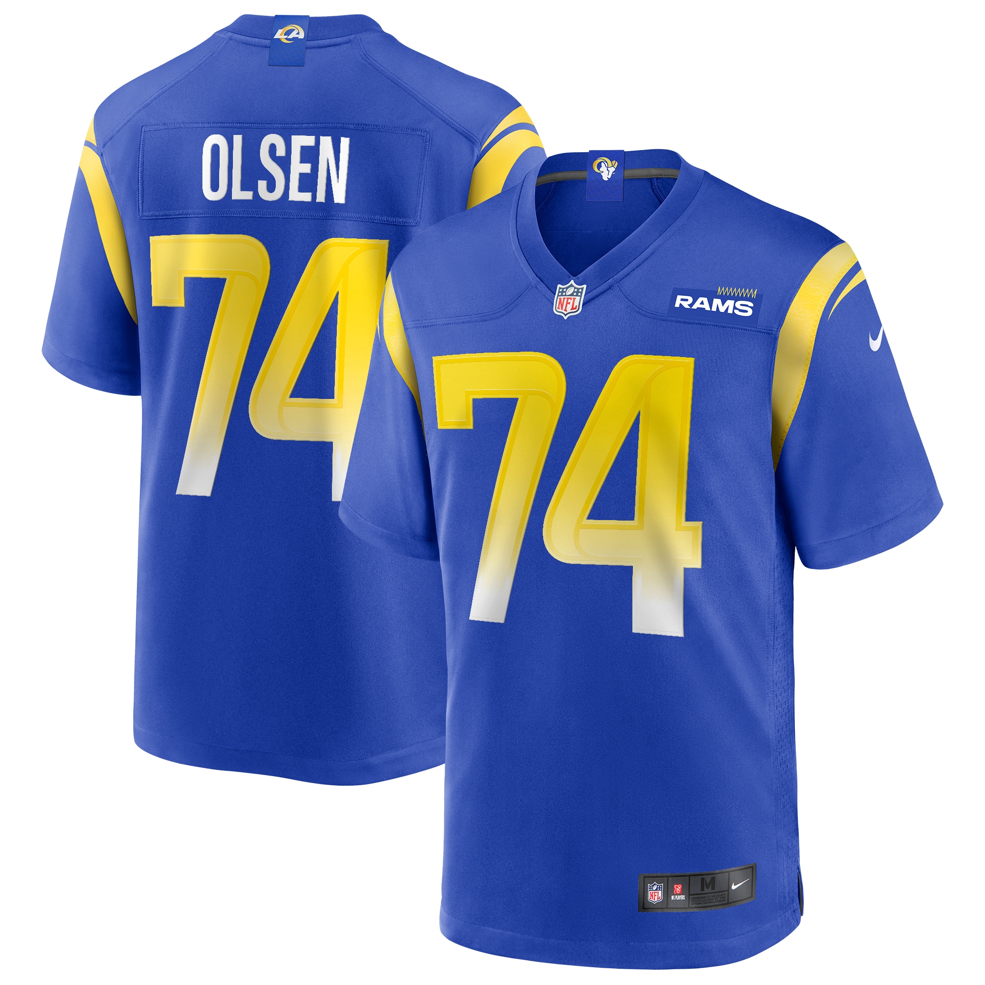 Men's Los Angeles Rams Merlin Olsen Royal Game Retired Player Jersey Js5232