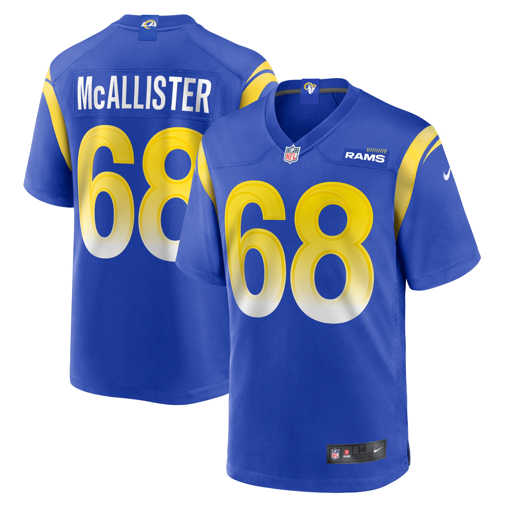 Men's Los Angeles Rams Mike Mcallister Royal Home Game Jersey Js1718