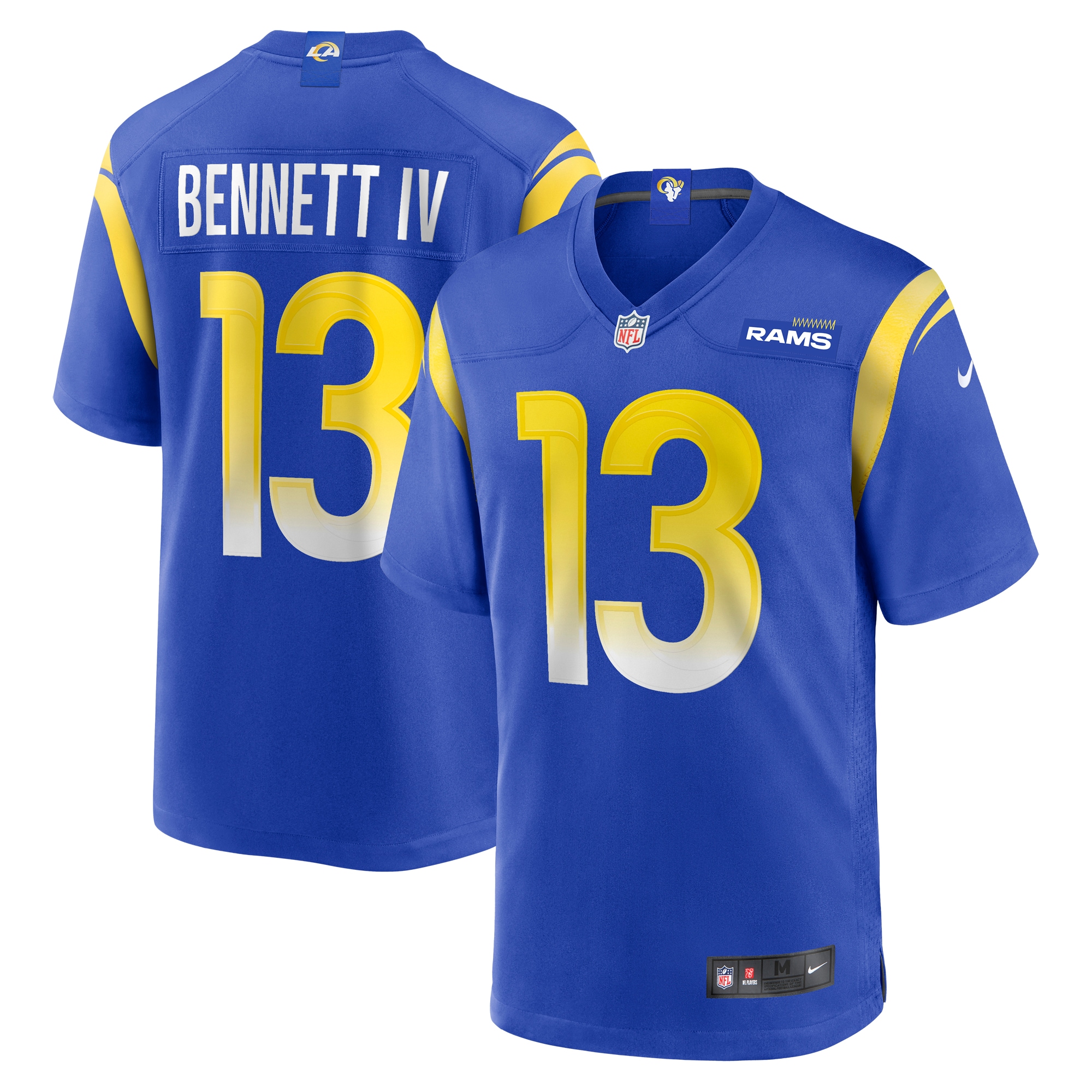 Men's Los Angeles Rams Stetson Bennett Royal Team Game Jersey Js7848