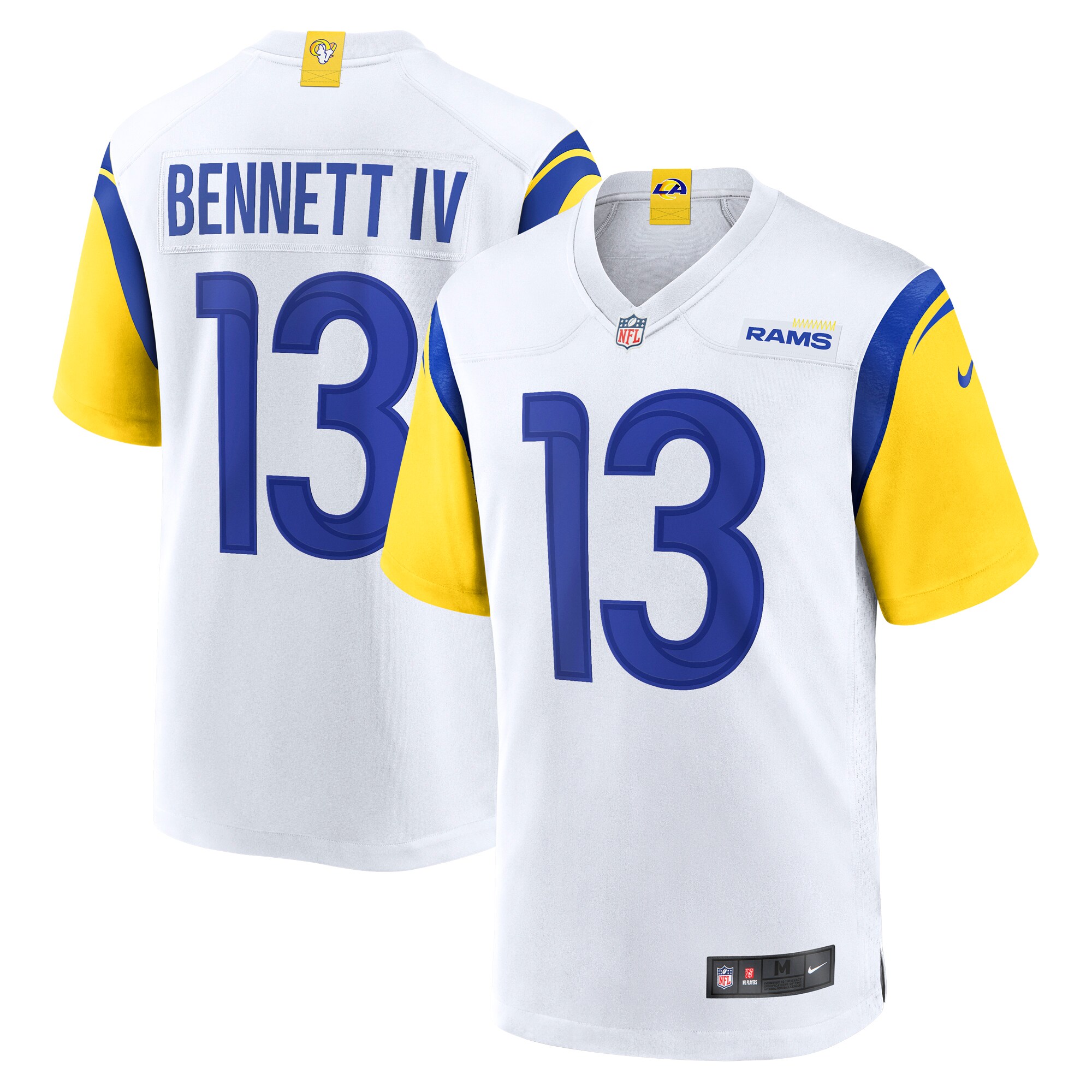 Men's Los Angeles Rams Stetson Bennett White Game Jersey Js7847