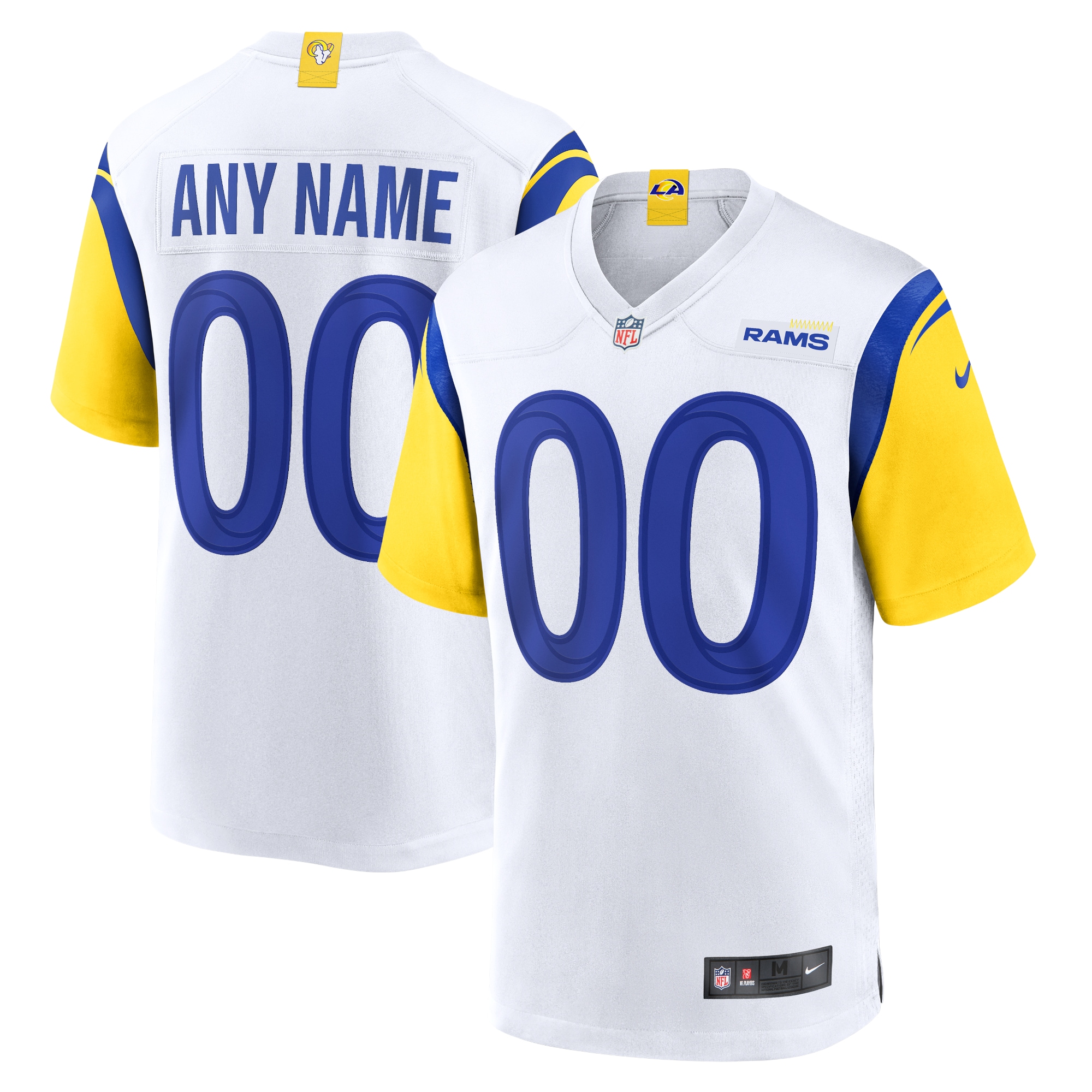 Men's Los Angeles Rams White Alternate Custom Jersey Js3681