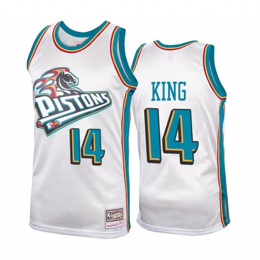 Men's Louis King 14 Detroit Pistons Platinum Hardwood Classics Jersey