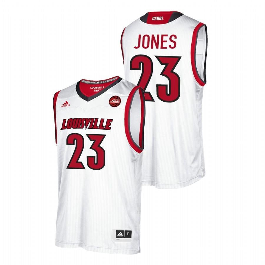 Men's Louisville Cardinals Jazmine Jones 23 White Jersey