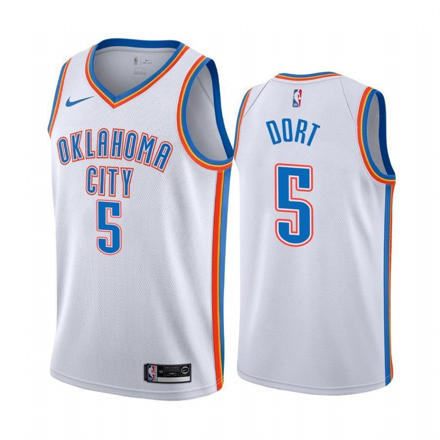 Men's Luguentz Dort Oklahoma City Thunder White Association 5 Jersey