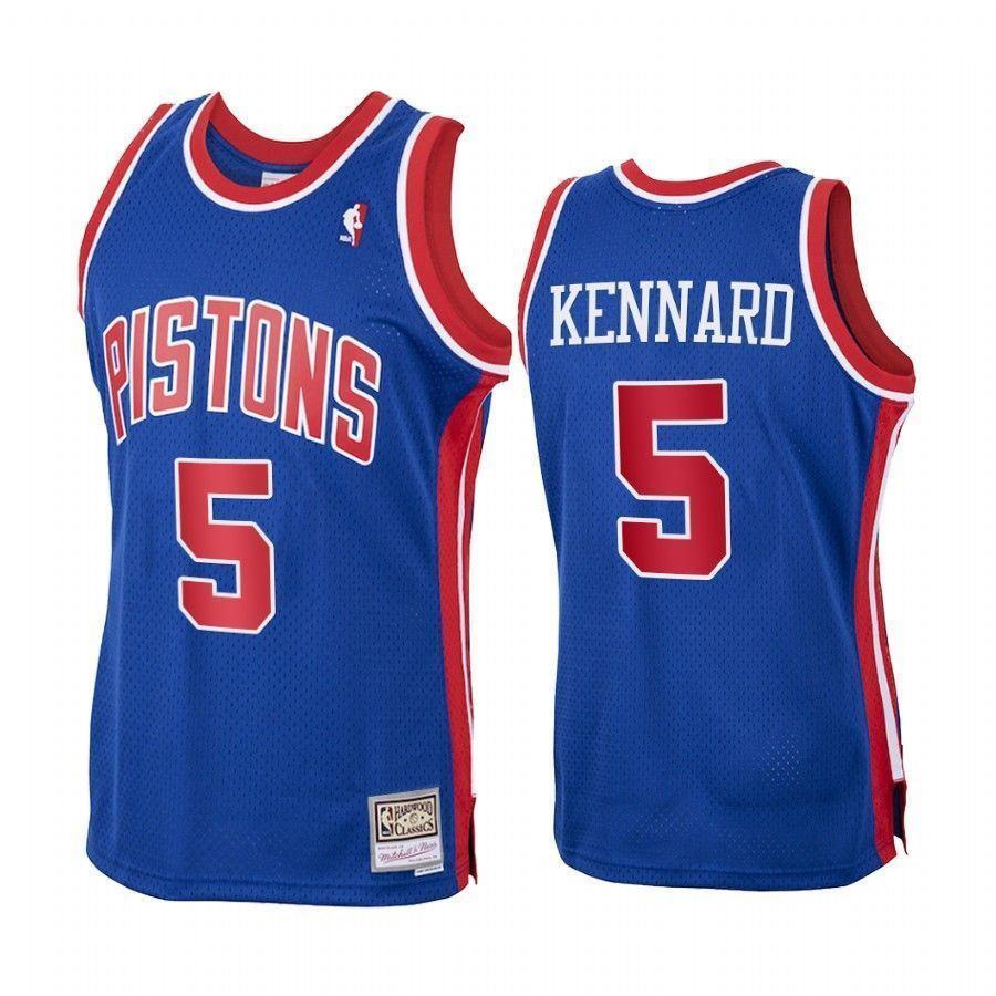 Men's Luke Kennard 5 Detroit Pistons Royal Hardwood Classics Jersey