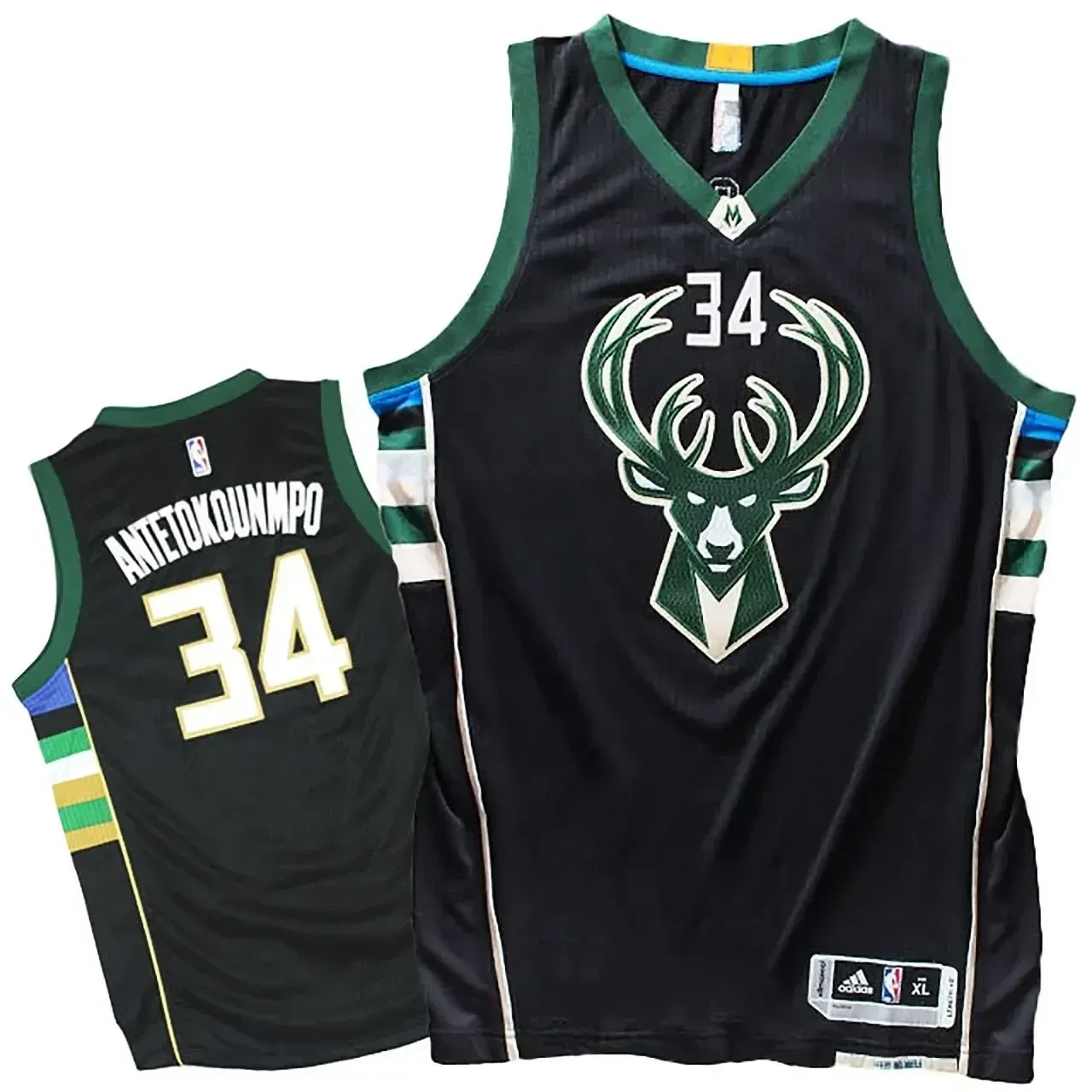 Men's Male 2015-16 Season Milwaukee Bucks 34 Giannis Antetokounmpo New Jersey-black Jersey