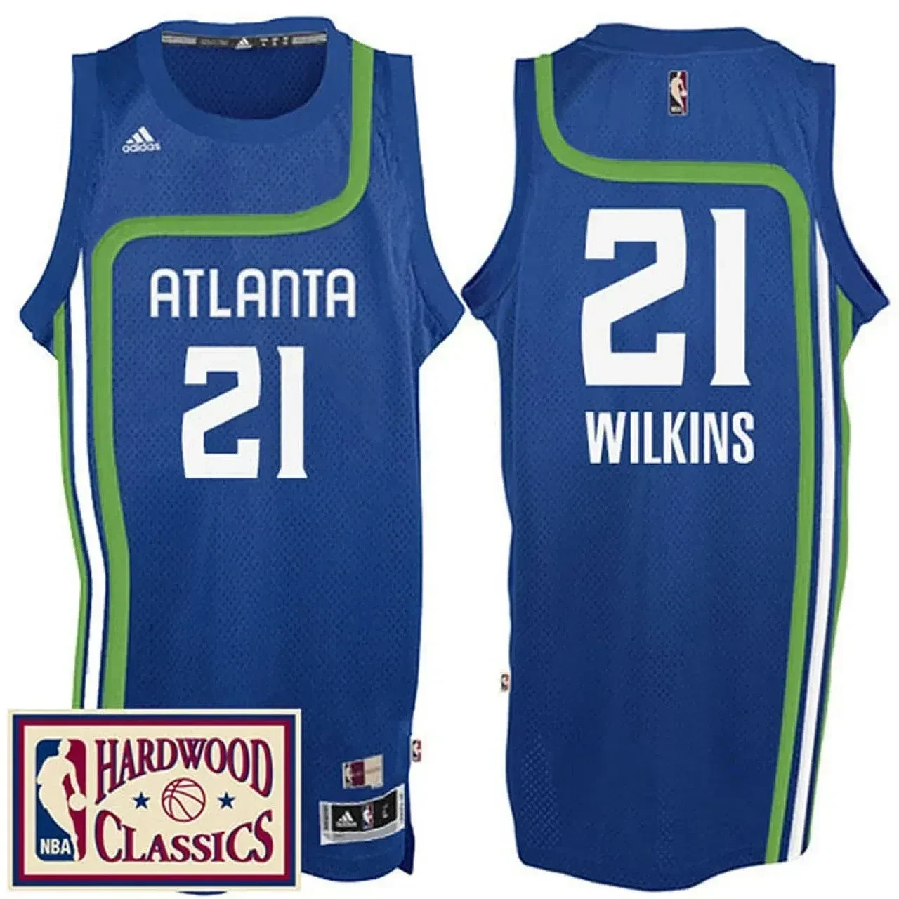 Men's Male 2016-17 Season Atlanta Hawks 21 Hardwood Classics Throwback Royal Jersey Dominique Wilkins Jersey
