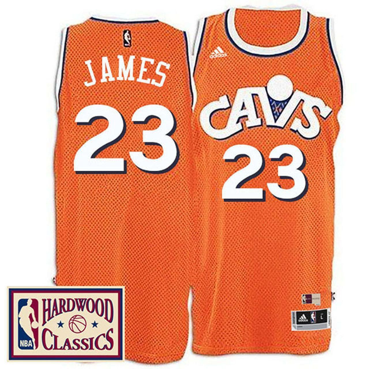 Men's Male 2016-17 Season Cleveland Cavaliers 23 Hardwood Classics Throwback Orange Jersey Lebron James Jersey