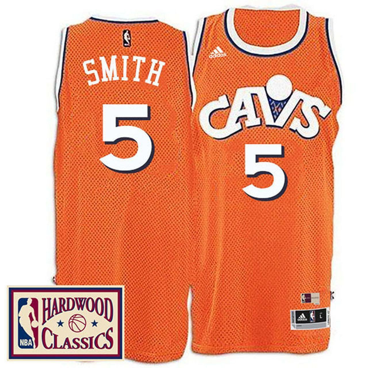 Men's Male 2016-17 Season Cleveland Cavaliers 5 Hardwood Classics Throwback Orange Jersey J.r. Smith Jersey
