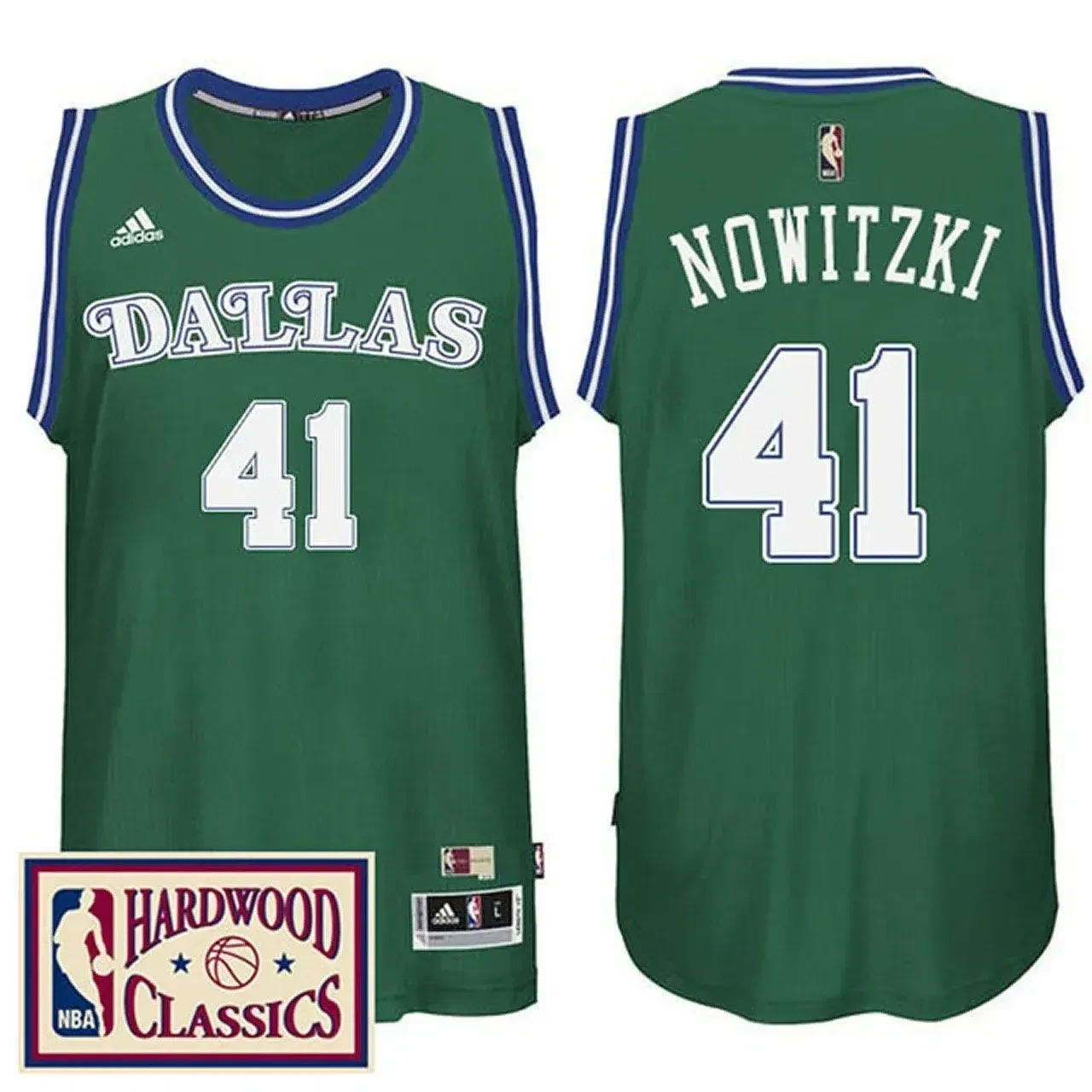 Men's Male 2016-17 Season Dallas Mavericks 41 Hardwood Classics Throwback Green Jersey Dirk Nowitzki Jersey
